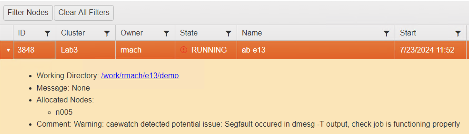 Segfault Detection Feature